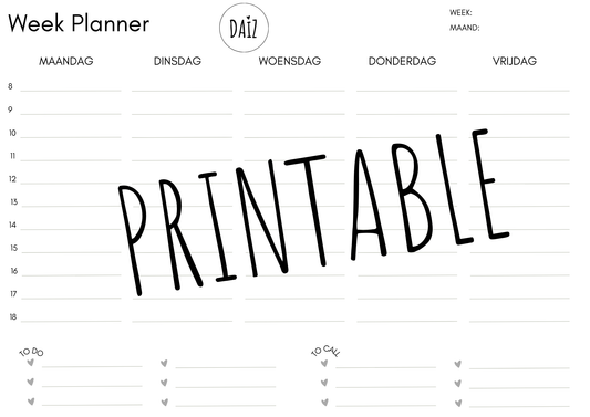 Printable | Weekplanner